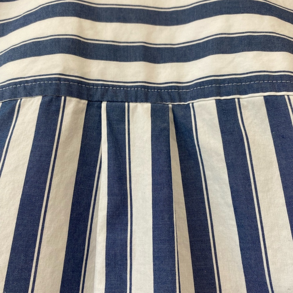 GAP Perfect Shirt Blue and White Striped 80s Superfine Poplin Button-Down Shirt - Picture 6 of 8